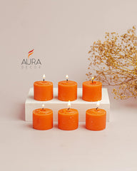 ORANGE FRAGRANCE MANDARIN VOTIVE CANDLE SET OF 12 PERFECT FOR DIWALI GIFT CANDLE