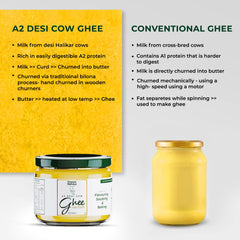 100% Pure A2 Desi Cow Ghee By Organic Mandya | Highly Nutritious Helps Keep Your Improves Hair Health Desi Cow Ghee | (275ml) 9.2 Ounce | Jar Pack