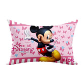 Kid's Disney Mickey & Minnie Pillow For Sleeping, Pink - 12x18 Inches | Cozy & Fluffy Super Soft Pillow, Suitable For All Sleepers, Multipurpose & Comfortable, Breathable - 1 Piece