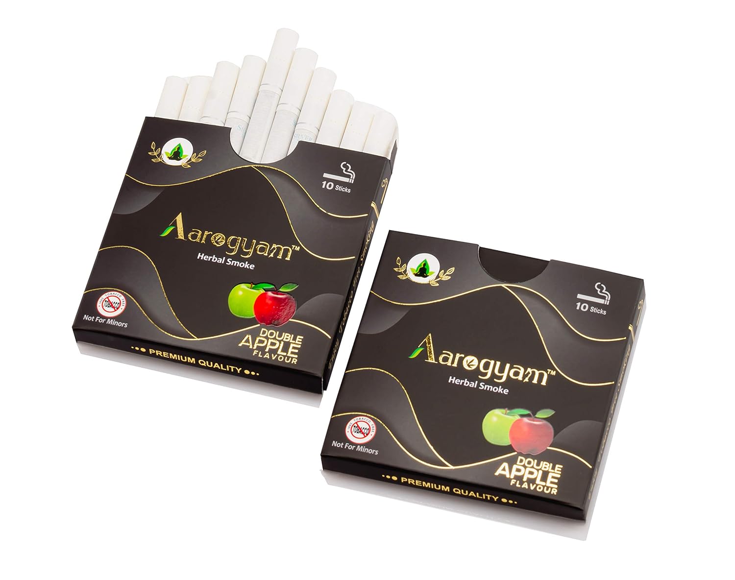 Double Apple Flavour Cigarette For Relieve Stress & Mood Enhance - 10 Sticks In Each Packet | No Bad Smell, Non Addictive, No Harmful - Tobacco & Nicotine Free Double Apple Flavour Cigarette For Relieve Stress & Mood Enhance - 10 Sticks In Each Packet | No Bad Smell, Non Addictive, No Harmful - Tobacco & Nicotine Free