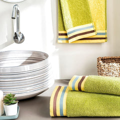 Ddecor Cotton Hand Towel 400gsm (Green)- Pack Of 2