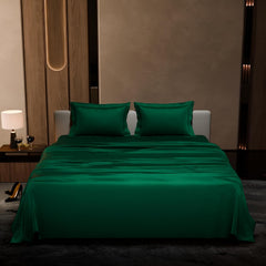 Satin Bedsheet King Size Bed With 2 Pillow Covers | 90 X 108 Inches, Emerald Green | Premium Bedding Set, Gifts For Couples, Wedding, Anniversary