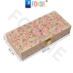 Fancy Shagun Cash Box Or Gaddi Box For Gifting Money On Wedding, New Born Baby, Ring Ceremony Pattern1pc, Material - Wood, Colour - Cream Rose Flower