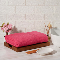 Kopa Quick Dry 100% Cotton Soft Terry Bath Towel 380 Gsm | Quick Dry 100% Cotton Super Absorbent, Lightweight (D'Ross) Bath Towel (Pink)