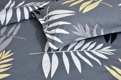 1 Single Glace Cotton Flat Bedsheet With 1 Pillow Cover & Single Comforter - 60 X 90 Inches, Dark Grey | Soft & Durable For Everyday Use - All Season Comfort