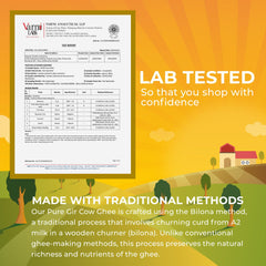 Organic Natural Desi A2 Gir Cow Ghee By Kalpataru Neeldev Enterprises | Vedic Bilona Method Curd-Churned Gir Cow Ghee Good For Glowing Skin | (250ml) 8.4 Ounce | Jar Pack