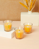 VANILLA FRAGRANCE VOTIVE GLASS CANDLES SET OF 3 | BURNING TIME 12 HOURS