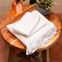 Debaans Bamboo 1 Bath & 2 Hand Towels 800 Gsm | 100% Bamboo, Quick Dry, Lightweight Towels (White)- Set Of 3