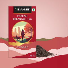 TE-A-ME Awaken English Breakfast Tea - Pack Of 3 X 25 Tea Bags | Full-Bodied & Rich Taste - Smooth & Robust Flavor | Contains Caffeine - Packaging Might Vary