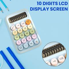 Wishkey Dual Power, Battery And Solar Powered Calculator, 10 Digit LCD Display Screen, Easy To Press Buttons, Calculator For Office, School & Home, Desktop Assorted