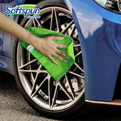 Softspun Microfiber Small Wipes Towel 340 Gsm | Multipurpose Super Soft Absorbent Cleaning Towels | 4 Piece (Multicolor)