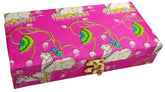 Decorative & Attractive Box Cash Box, Shagun Box, Jewellery Box, Money Box Envelop Wedding, Gift Box, Bangel Box With Cow Lotus Embroidery Design, Colour - Pink