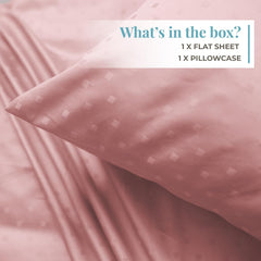 100% Cotton Flat Bedsheet Single Bed With 1 Pillow Covers - 60 X 90 Inches, Pink | Stylish & Traditional Bedsheet - Bed Sheet For Single Bed