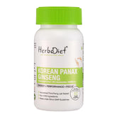 Herbadiet Korean Panax Red Ginseng Extract Extra Potent 80% Ginsenosides, Supports Energy, Endurance & Vitality | 60 Capsules 100gm 0.2lbs