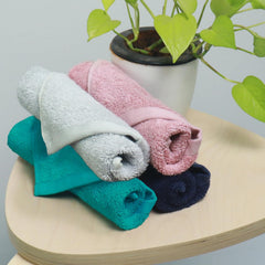 Heelium Bamboo Face Towel 800 Gsm | Ultra Absorbent & Odour-Free 3x Softer Than Cotton Towels | Pack Of 4 -Blue, Teal, Light Grey & Peach