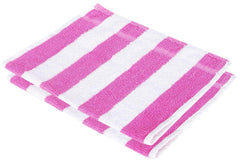 Cotton Colors Striped Hand Towel 500 Gsm (Blue, White & Pink)- Pack Of 6