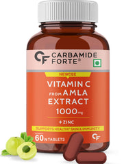 Carbamide Forte Natural Vitamin C Amla Extract With Zinc For Immunity & Skincare | 60 Veg Tablets , 100gm 0.2lbs