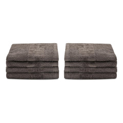 Pure Home + Living Sheared Face Towels 1300 Gsm | Ultra Soft, Absorbent, Quick Dry Towels For Facewash, Gym, Sports, Travel | Pack Of 8 (Dark Grey)