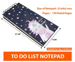 To Do List Notepad Diary, Pages - 129, Daily Planner Diary, For Boys & Girls (Unicorn) Pack Of 1