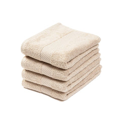 Earthy Fables Premium Face Towels 800 Gsm | Ultra Soft, Quick Dry & Highly Absorbent, For Gym, Travel & Acne-Prone Skin | Set Of 4 (Beige)