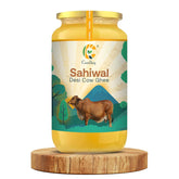 Organic Natural Sahiwal Desi Cow Ghee By Curdley | Great Source Of Energy Healthy & Nutrients Desi Cow Ghee | (500ml) 16.9 Ounce Jar Pack