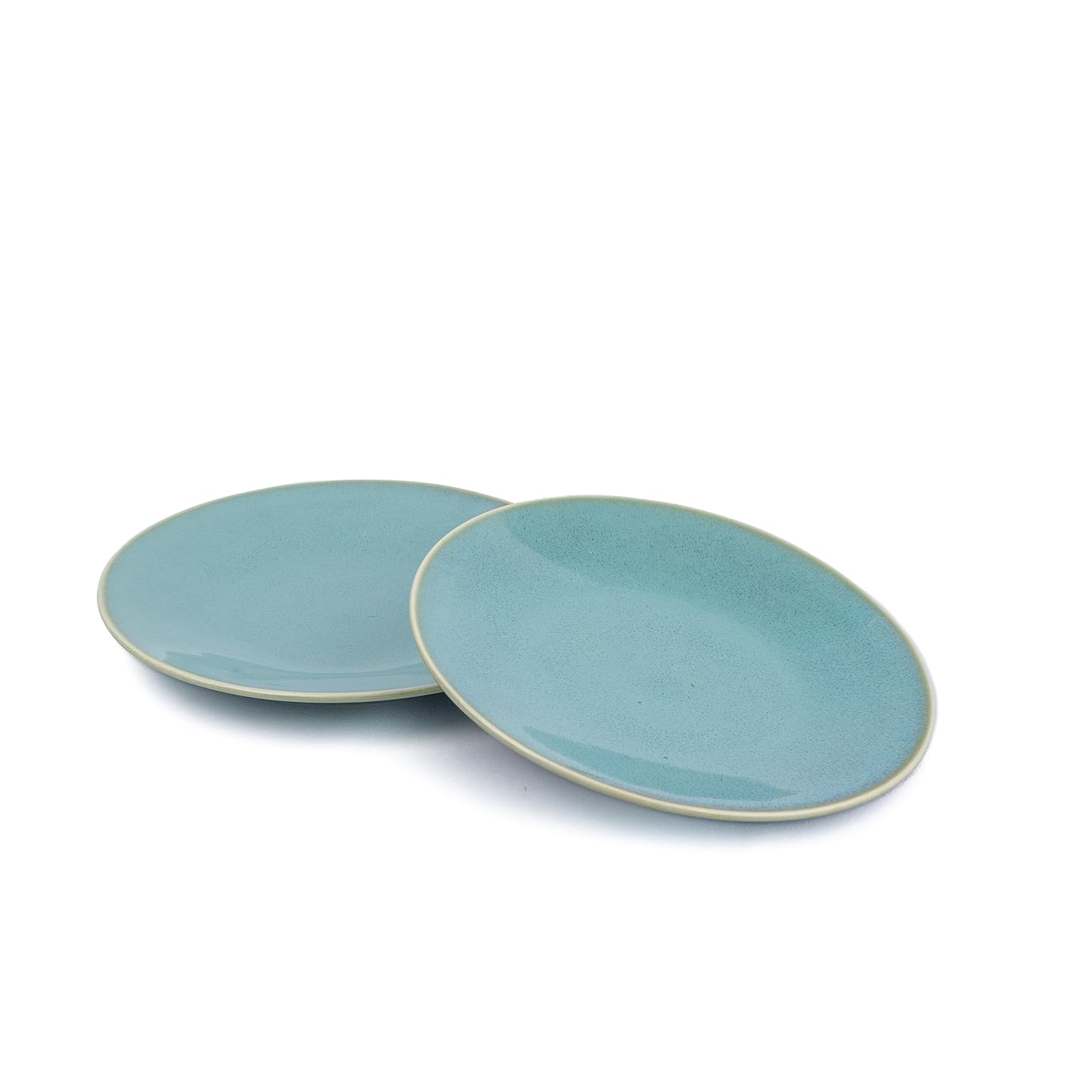 Quarter Plates Set Of 6, Green Blue Reactive Luxury Series | Premium Stoneware Snacks Plates Set Of 6 | Dessert Plates - Snack Plates | Small Plates With Glossy Finish - Microwave Safe Quarter Plates Set Of 6, Green Blue Reactive Luxury Series | Premium Stoneware Snacks Plates Set Of 6 | Dessert Plates - Snack Plates | Small Plates With Glossy Finish - Microwave Safe