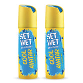 Set Wet Combo Of 2 Deodorant For Men Cool Avatar Refreshing Mint 150ml Each 5 Fl.oz.