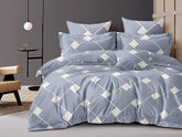 Printed Super King Size Double Bedsheet With Two Pillow Covers - 108 X 108 Inches, Grey & White | Smooth To Touch, Breathable & Long Lasting - Ideal For Everyday Comfort