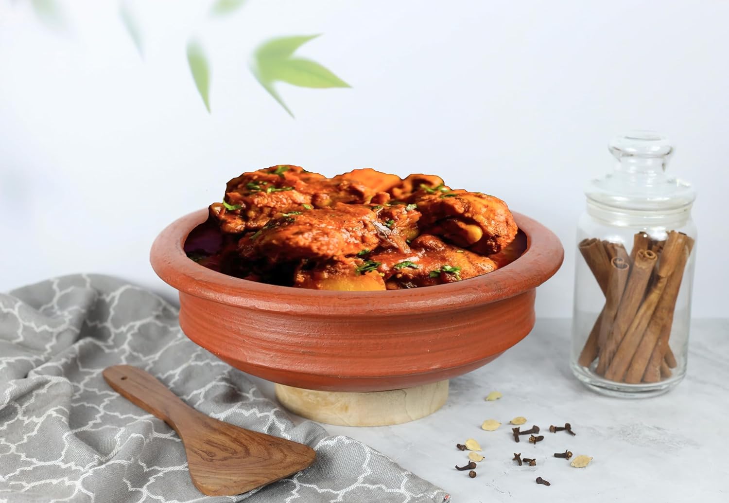 Deep Burned Uncoated Clay Handi + Pot Combo For Cooking & Serving With 2 Wooden Spatulas Complimentary Pack Of 2 - Red, 1+2 Liters | Pre-Seasoned Mud Pot - Unglazed, Double Fired, Hand Crafted Deep Burned Uncoated Clay Handi + Pot Combo For Cooking & Serving With 2 Wooden Spatulas Complimentary Pack Of 2 - Red, 1+2 Liters | Pre-Seasoned Mud Pot - Unglazed, Double Fired, Hand Crafted