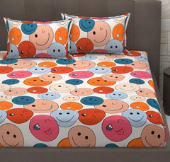 Premium Heavy Cotton Elastic Fitted King Size Bedsheet With 2 Pillow Covers - 72 X 78 X 10 Inches, Multicolor | All Weather Comfort & Bedroom - Softness & Natural Breathability