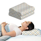 Cool Gel Orthopedic Memory Foam Pillows, Cervical Pillow For Neck Pain Relief | Standard Size, For Head & Shoulder Pain Relief - Bed Pillow For Sleeping, Ergonomic Support - Pack Of 2