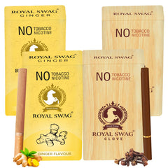 Royal Swag Natural Herbal Cigarettes Ginger, Clove Flavour (40 Sticks) 100% Tobacco-Free & Nicotine-Free Ayurvedic Herbs Clove, Tulsi & More | Free From Additives & Chemicals