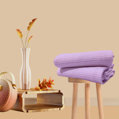 Enchant Home Pure Cotton Waffle Towel 400 Gsm | Lightweight Anti-Microbial & Water Absorbent Soft Touch Quick Drying Bath Towel | Lavender