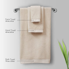 Spread Spain Resort Luxurious Cotton Towels 720 Gsm | Bath, Hand & Washcloth Towels Sets Of 3 Super Softness & Absorbent (Brich)