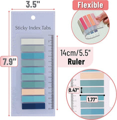 Transparent Sticky Notes Tabs, Index Sticky Tabs, 30 Colors Book Tabs, Multicolor - 3 Sheets