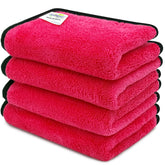 Softspun Microfiber Super Soft Hand & Face Wipes 300 Gsm Towel Set - 4 Piece (Pink)
