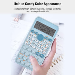 EooCoo Scientific Calculator, Two-line Display, Slim And Portable, Suitable For School And Business, Blue