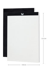 A5 Office Note Pad, Memo Book, 50 Sheets/100 Pages - Tear Off Squared/Squared Pages, Pack Of 2