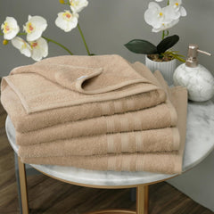 Tiqh 100% Cotton Thick & Plush Luxury Hand Towel 800 Gsm | Gym & Workout Hand Towel (Beige)- Set Of 4