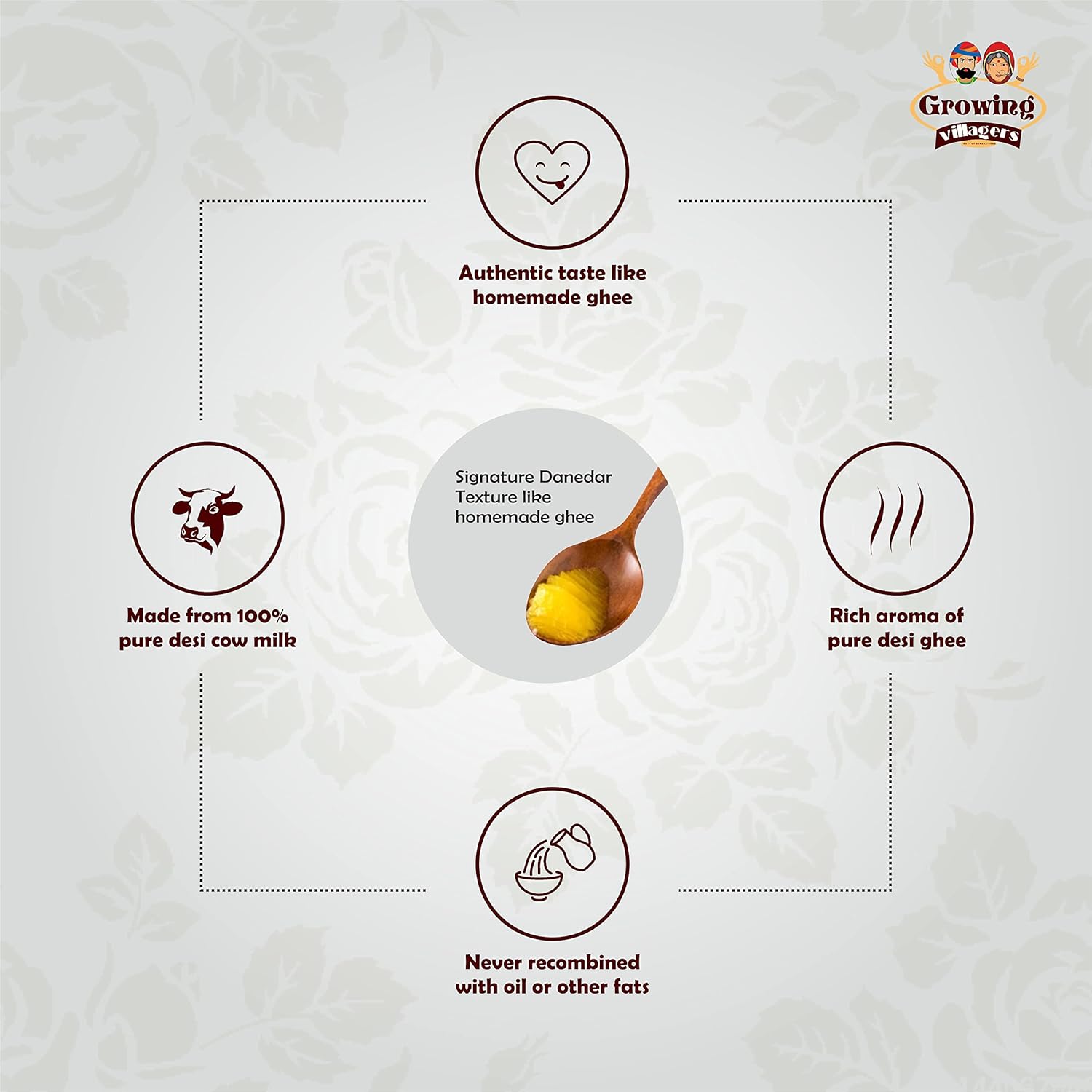 Pure A2 Cow Ghee By Growing Villagers | Good Source Of Energy Healthy & Nutrients Desi Danedar Ghee Roast Makhana | (500ml) 16.9 Ounce | Jar Pack Pure A2 Cow Ghee By Growing Villagers | Good Source Of Energy Healthy & Nutrients Desi Danedar Ghee Roast Makhana | (500ml) 16.9 Ounce | Jar Pack