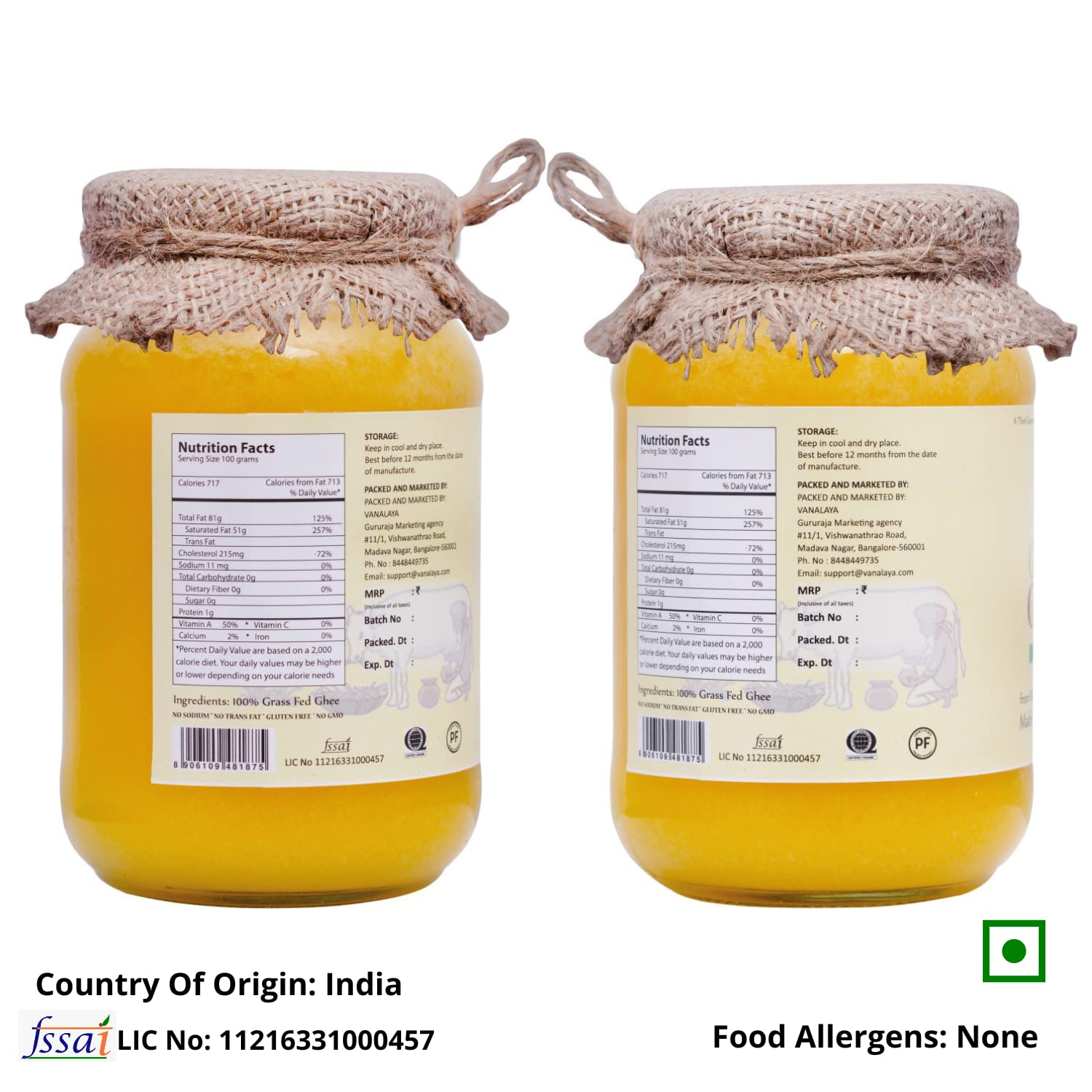 100% Pure Organic Desi Gir Cow Ghee By Vanalaya | Rich Source Of Vitamin A & Healthy Delicious Pure Desi Ghee | (200ml) 6.7 Ounce | Jar Pack 100% Pure Organic Desi Gir Cow Ghee By Vanalaya | Rich Source Of Vitamin A & Healthy Delicious Pure Desi Ghee | (200ml) 6.7 Ounce | Jar Pack