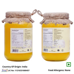 100% Pure Organic Desi Gir Cow Ghee By Vanalaya | Rich Source Of Vitamin A & Healthy Delicious Pure Desi Ghee | (500ml) 16.9 Ounce | Jar Pack