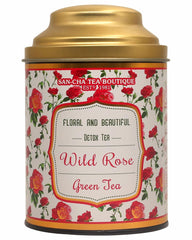 San-Cha Wild Rose Green Tea - 100gm, 3.5 Ounce | Floral & Beautiful Detox Tea - Promotes Skin Glow & Skin Health | Low Bitterness, Low Caffeine