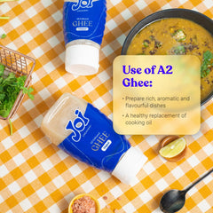 100% Pure Cultured Original A2 Cow Desi Ghee By Joi | Good Source Of Protein Fiber Healthy Desi Ghee Perfect For Sweets | (200ml) 6.7 Ounce | Plastic Bottle