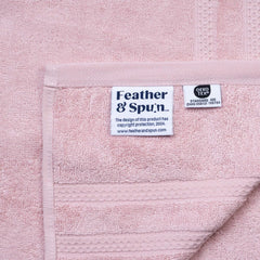 Feather & Spun Bamboo Lavender Fragrance Cotton Hand Towel 400 Gsm | Anti Microbial Fade Resistant Double Needle Stitch Hand Towel (Petal Pink) - Pack Of 2