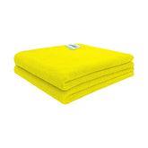 Softspun Microfiber Cloth 350 Gsm | Thick Lint & Streak-Free Multipurpose Cloths Microfibre Towels - 2 Pcs (Yellow)