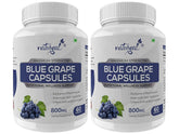 Natureal Blue Grape Capsules Reduce Inflamation Extract 800mg Capsules For Overall Wellness & Healthy Skin, Anti - Inflammtory & Antioxidant | 60 Capsules 100gm 0.2lbs Each Pack Of 2
