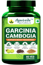 Agniveda Naturals Garcinia Cambogia Capsules Natural Weight Loss Supplement 1000mg Extract, Supports Metabolism & Energy, Supports Appetite Control, Reduce Fat Storage | 60 Capsules 100gm 0.2lbs