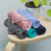 Heelium Bamboo Face Towel 900 Gsm | Ultra Absorbent & Odour-Free 3x Softer Than Cotton Towels | Pack Of 5 -Blue, Teal, Grey, Iris & Peach