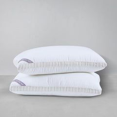 Microfiber Mushy Pillow For Sleeping & Neck Pain Relief, White - 45 X 68 Cm | Suitable For Back Side Sleeper & Stomach Sleeper | Comfortable & Breathable, Hypoallergenic - Set Of 2